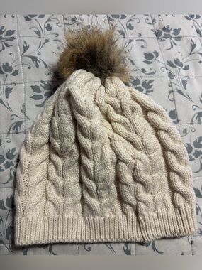Pugs Cream Colored Beanie With Pom Pom